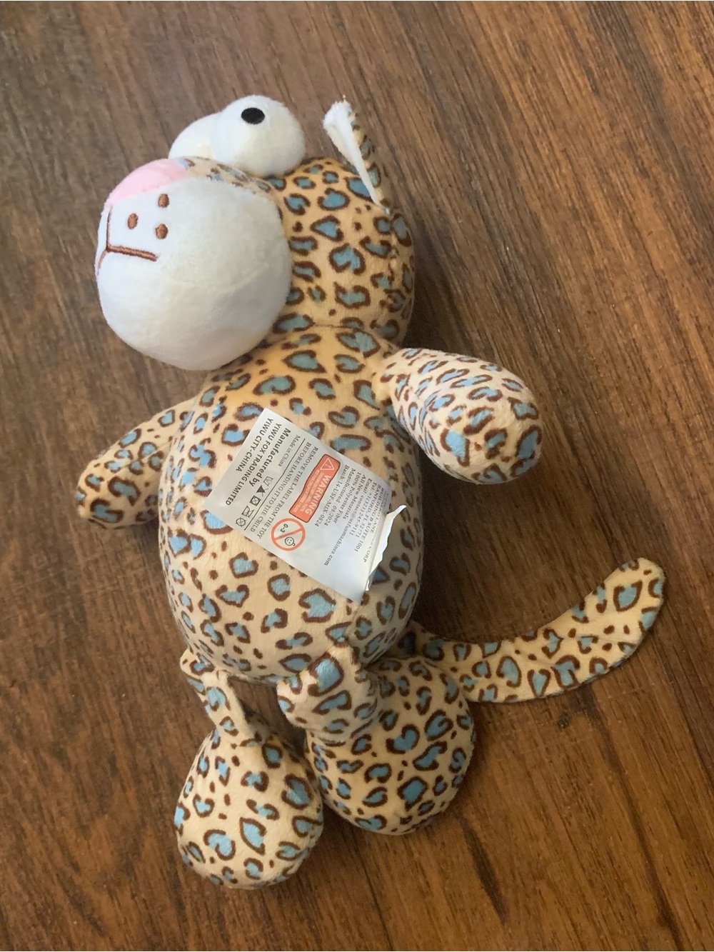 Plush 11" Big Eyes Blue Spotted Leopard Stuffed Animal Toy Cheetah Leopard Soft - Picture 2 of 7